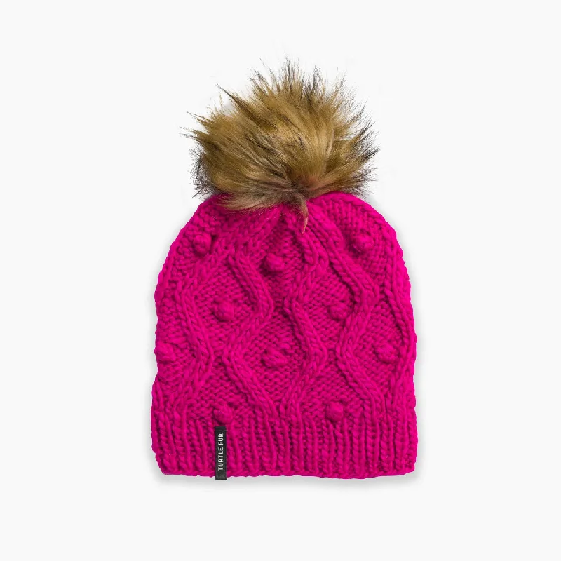 Women's argyle - patterned thigh - high socksPiper Pom Beanie - Fuchsia