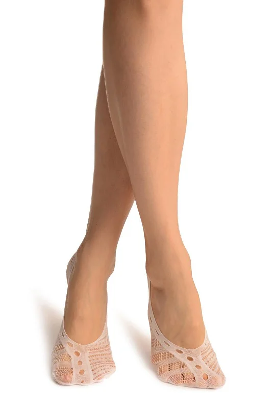 Women's leather - look socks for an edgy styleWhite French Lace Mix Lace Footies