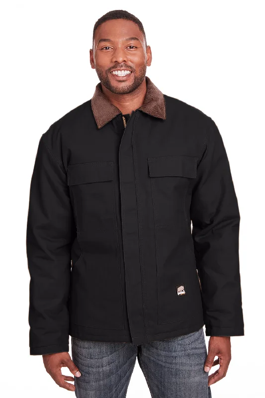 Down - filled men jackets in bright colors for winter fashionBerne Mens Heritage Duck Water Resistant Chore Full Zip Jacket - Black Down - filled men jackets in bright colors for winter fashionBerne Mens Heritage Duck Water Resistant Chore Full Zip Jacket - Black