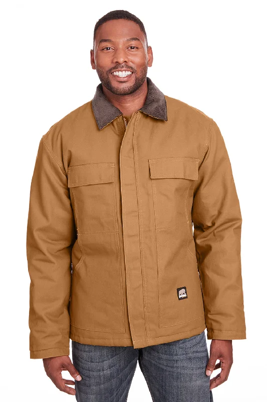 Fleece - lined men jackets for cold - weather commutingBerne Mens Heritage Duck Water Resistant Chore Full Zip Jacket - Duck Brown Fleece - lined men jackets for cold - weather commutingBerne Mens Heritage Duck Water Resistant Chore Full Zip Jacket - Duck Brown