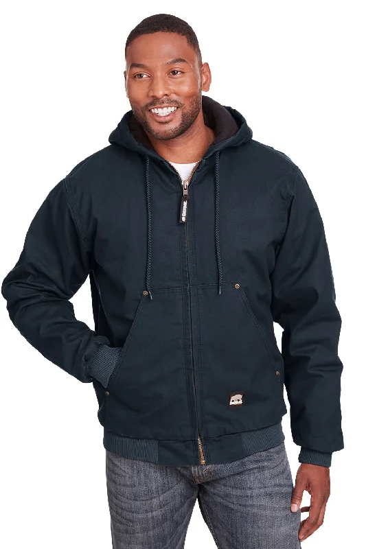 Men jackets with a built - in hood that can be stowed away when not in useBerne Mens Highland Duck Full Zip Hooded Jacket - Black Men jackets with a built - in hood that can be stowed away when not in useBerne Mens Highland Duck Full Zip Hooded Jacket - Black