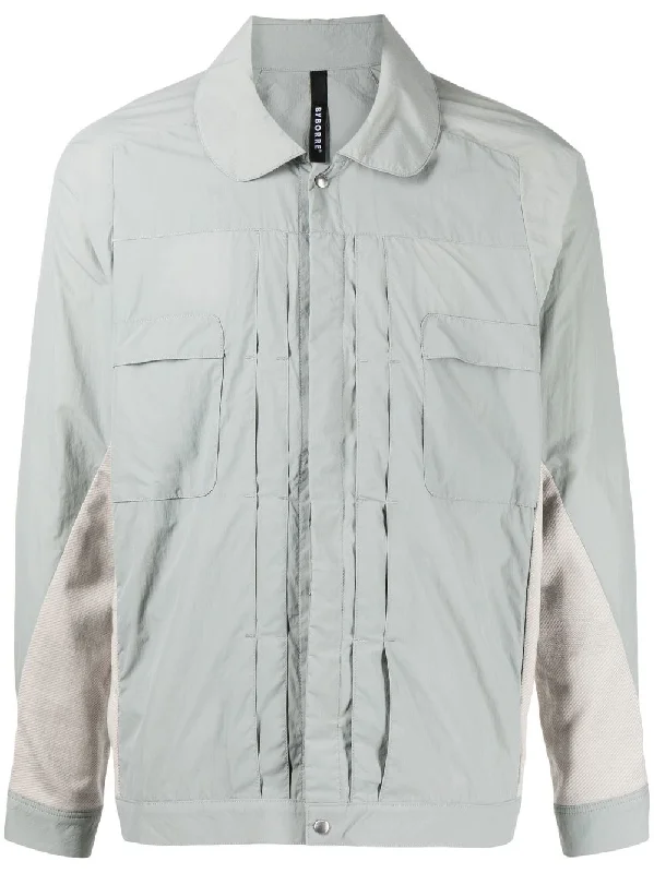 Embroidered men jackets with intricate floral designs for a unique aestheticButton-Down Panelled Jacket
