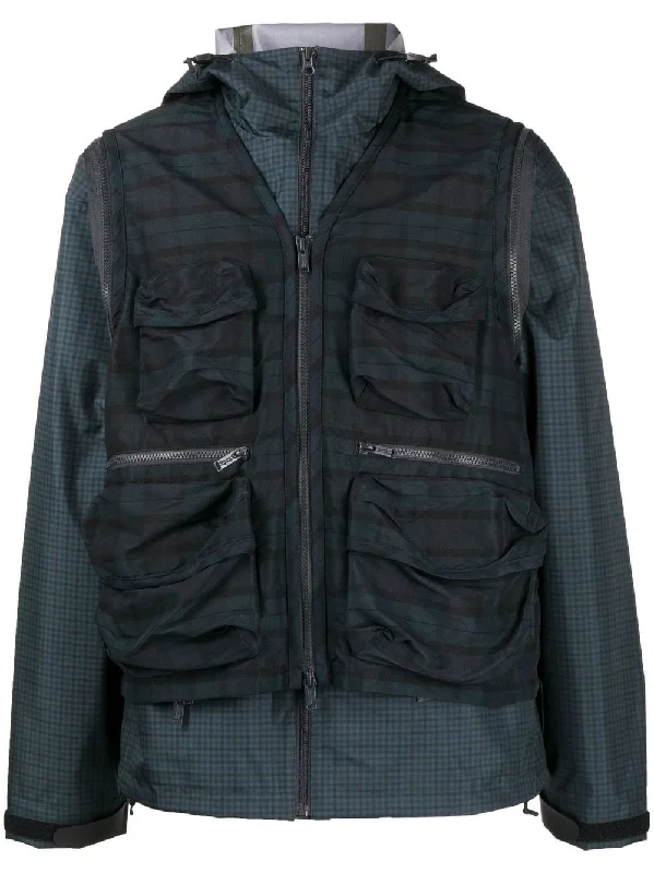 Checkered men jackets in a plaid pattern for a preppy appearanceCheck-Pattern Zip-Fastening Jacket Checkered men jackets in a plaid pattern for a preppy appearanceCheck-Pattern Zip-Fastening Jacket
