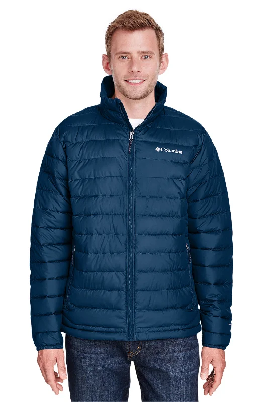 Men jackets with a media - friendly pocket for easy access to gadgetsColumbia Mens Powder Lite Water Resistant Full Zip Jacket - Collegiate Navy Blue Men jackets with a media - friendly pocket for easy access to gadgetsColumbia Mens Powder Lite Water Resistant Full Zip Jacket - Collegiate Navy Blue