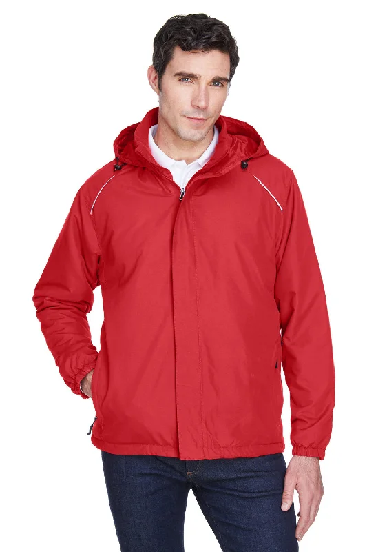 Embroidered men jackets with intricate floral designs for a unique aestheticCore 365 Mens Brisk Full Zip Hooded Jacket - Classic Red Embroidered men jackets with intricate floral designs for a unique aestheticCore 365 Mens Brisk Full Zip Hooded Jacket - Classic Red