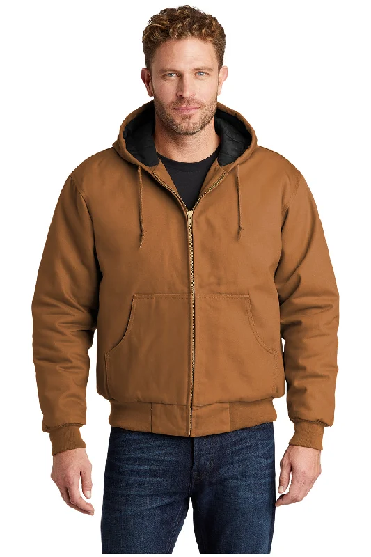 Down - filled men jackets in bright colors for winter fashionCornerStone Mens Duck Cloth Full Zip Hooded Jacket - Duck Brown Down - filled men jackets in bright colors for winter fashionCornerStone Mens Duck Cloth Full Zip Hooded Jacket - Duck Brown