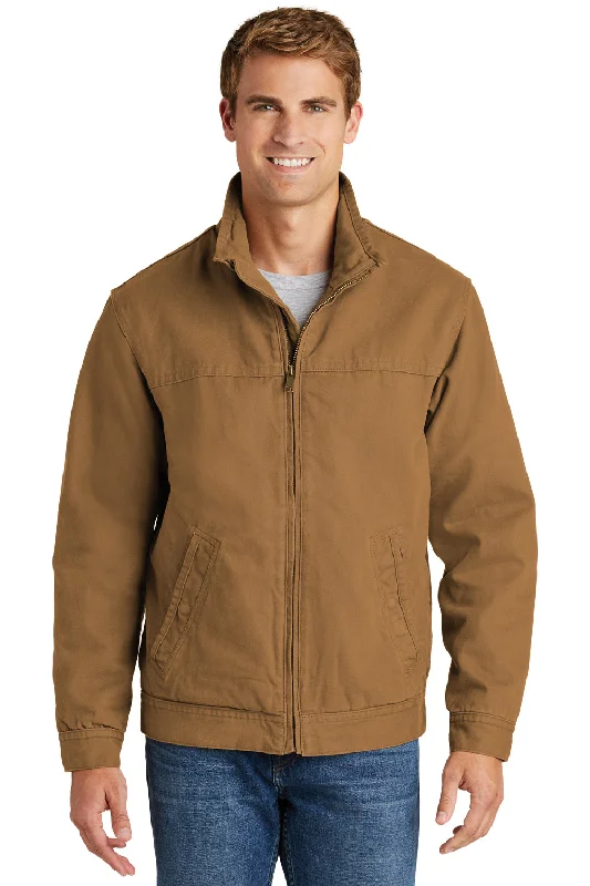 Checkered men jackets in a plaid pattern for a preppy appearanceCornerStone Mens Duck Cloth Full Zip Jacket - Duck Brown Checkered men jackets in a plaid pattern for a preppy appearanceCornerStone Mens Duck Cloth Full Zip Jacket - Duck Brown