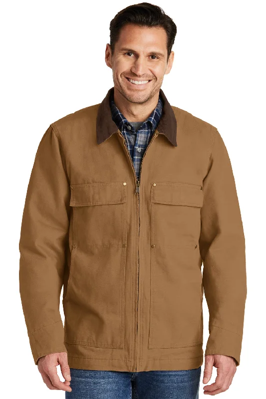 Denim men jackets with embroidered patches for a personalized touchCornerStone Mens Duck Cloth Full Zip Jacket - Duck Brown Denim men jackets with embroidered patches for a personalized touchCornerStone Mens Duck Cloth Full Zip Jacket - Duck Brown