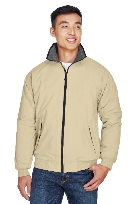 Bomber men jackets with ribbed cuffs for a classic 80s styleDevon & Jones Mens Classic Full Zip Jacket - Stone Bomber men jackets with ribbed cuffs for a classic 80s styleDevon & Jones Mens Classic Full Zip Jacket - Stone