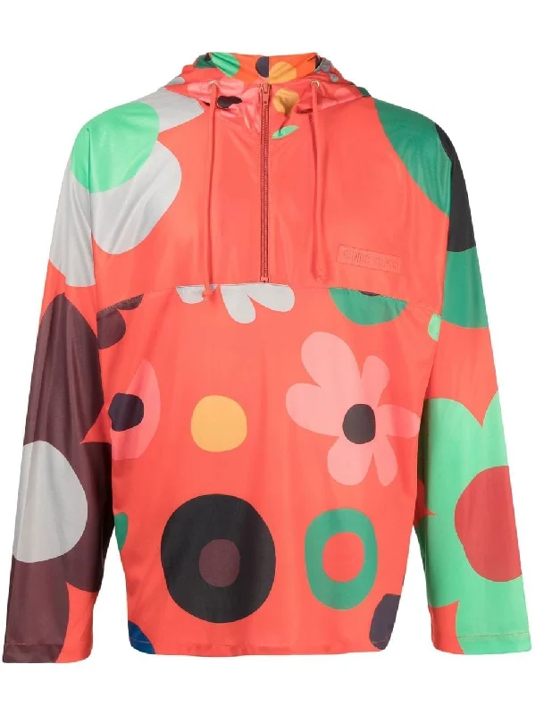 Bomber men jackets with ribbed cuffs for a classic 80s styleFloral-Print Pullover