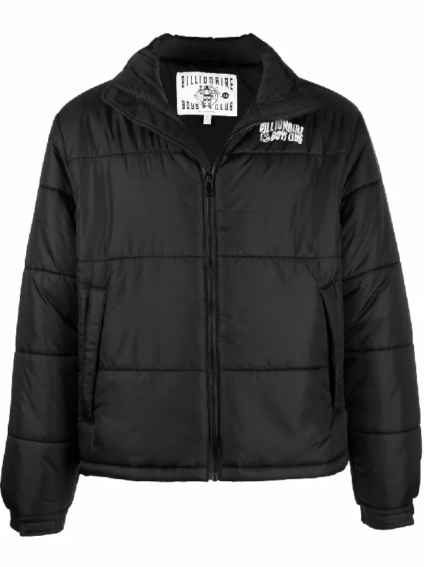 Men jackets with a built - in hood that can be stowed away when not in useLogo-Print Padded Jacket Men jackets with a built - in hood that can be stowed away when not in useLogo-Print Padded Jacket