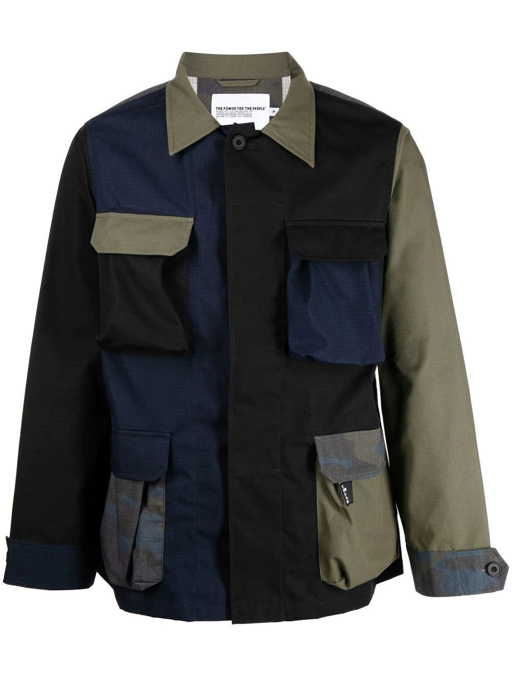 Men jackets with a built - in hood that can be stowed away when not in usePanelled-Design Military Jacket Men jackets with a built - in hood that can be stowed away when not in usePanelled-Design Military Jacket