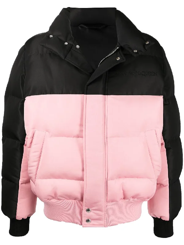 Men jackets with a zip - off sleeves to convert to a vestTwo-Tone Puffer Jacket