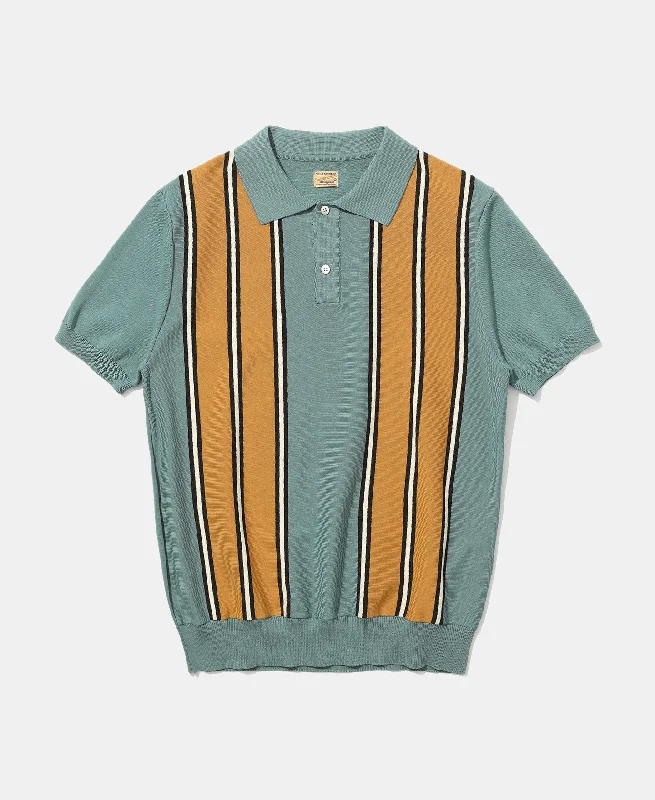 Men's jacquard woven polo shirts with intricate designs1950s Contrast Stripe Polo Shirt Men's jacquard woven polo shirts with intricate designs1950s Contrast Stripe Polo Shirt
