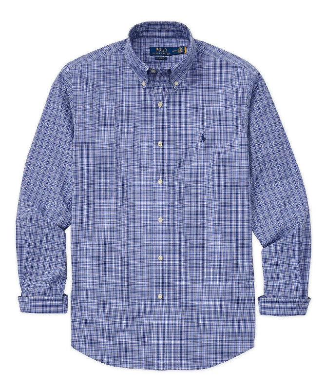 Men's ribbed cuffs and hem polo shirts for a textured lookPolo Ralph Lauren Long Sleeve Poplin Sport Shirt Men's ribbed cuffs and hem polo shirts for a textured lookPolo Ralph Lauren Long Sleeve Poplin Sport Shirt