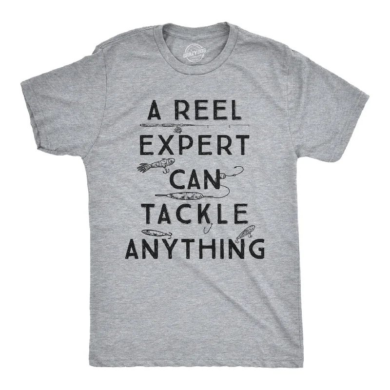 Men's printed Hawaiian t - shirts for tropical vacationsA Reel Expert Can Tackle Anything Men's T Shirt