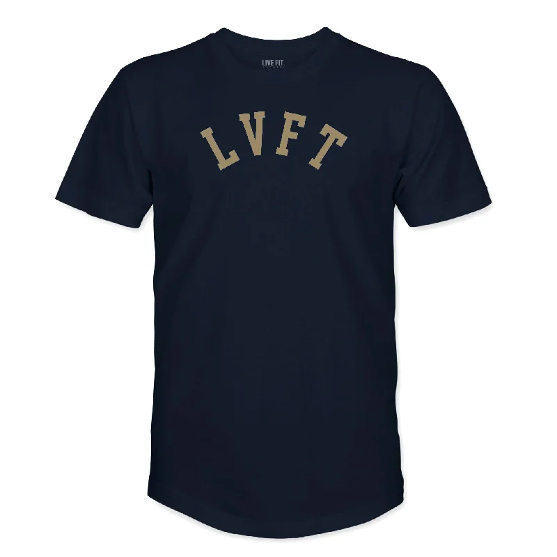 Men's polo t - shirts with a contrast collar for a preppy lookAcademy Scallop Tee - Navy / Khaki
