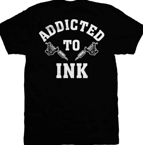Men's ribbed t - shirts with a textured finish for added styleAddicted To Ink Mens T-Shirt