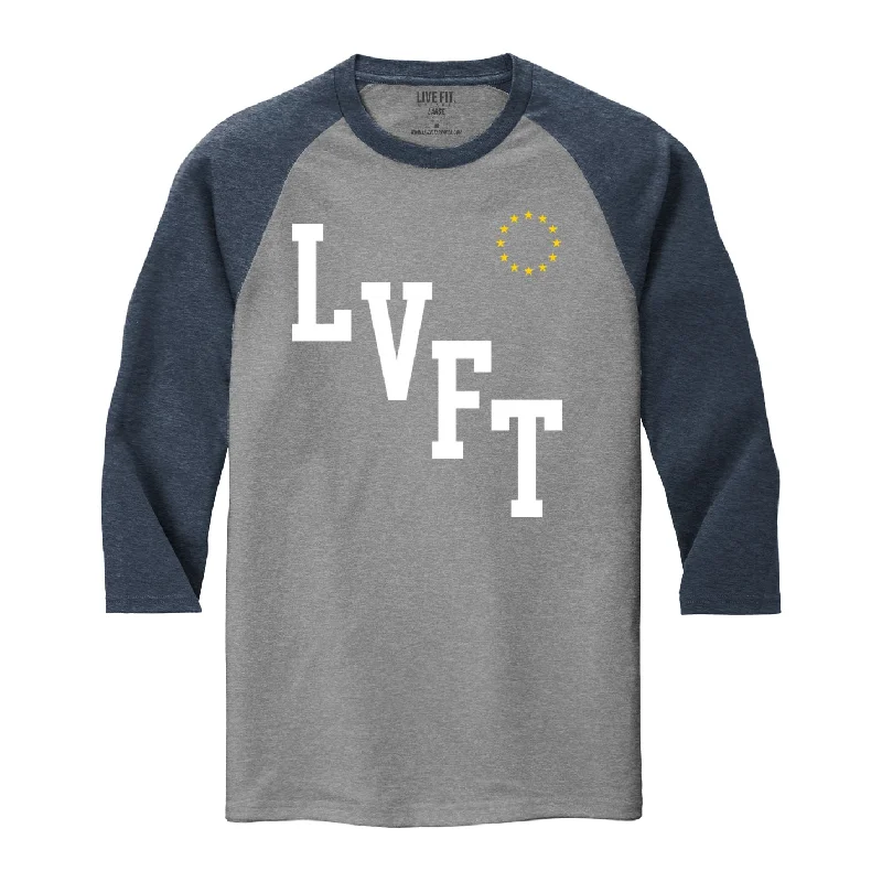 Men's plus - size pocket t - shirts with a classic lookAll Star Raglan Tee - Heather Grey / Navy