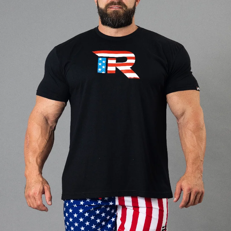 vintage style men's tank topsAmerican Rebel Tee (Black)