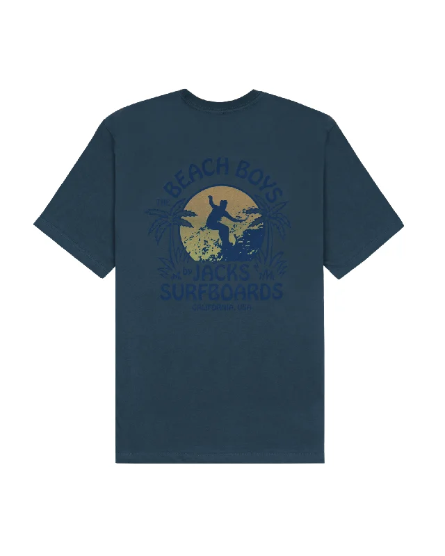 Men's slim - fit graphic t - shirts with vintage rock band printsBeach Boys X Jack's "Surface" S/S Tee