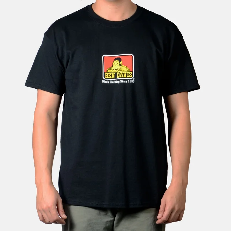 Men's short - sleeve linen t - shirts for summer beach outingsBen Davis Men's Classic Logo Short Sleeve T-Shirt_Black