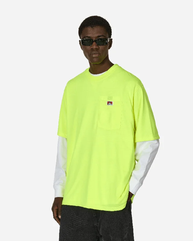 Men's plus - size pocket t - shirts with a classic lookHeavy Duty Classic Label Pocket T-Shirt Hi Vis Green