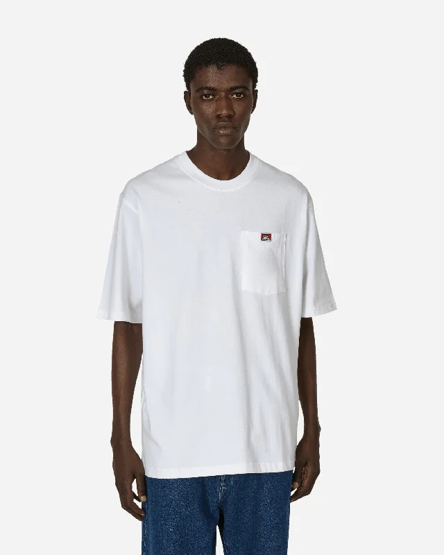 Men's smart - casual checkered t - shirts for semi - formal occasionsHeavy Duty Classic Label Pocket T-Shirt White