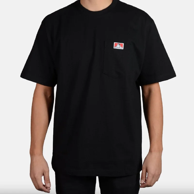 Men's antimicrobial t - shirts for odor - free freshness during travelBen Davis Men's Heavy Duty Short Sleeve Pocket T-Shirt_Black