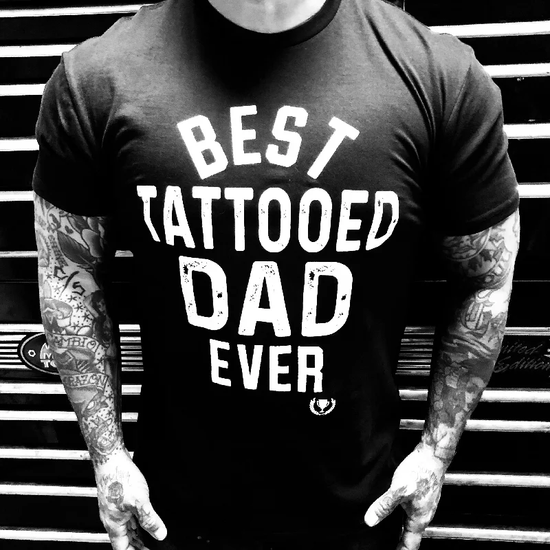 Men's eco - friendly recycled t - shirts for sustainable fashion choicesBest Tattooed Dad  Men's T-Shirt