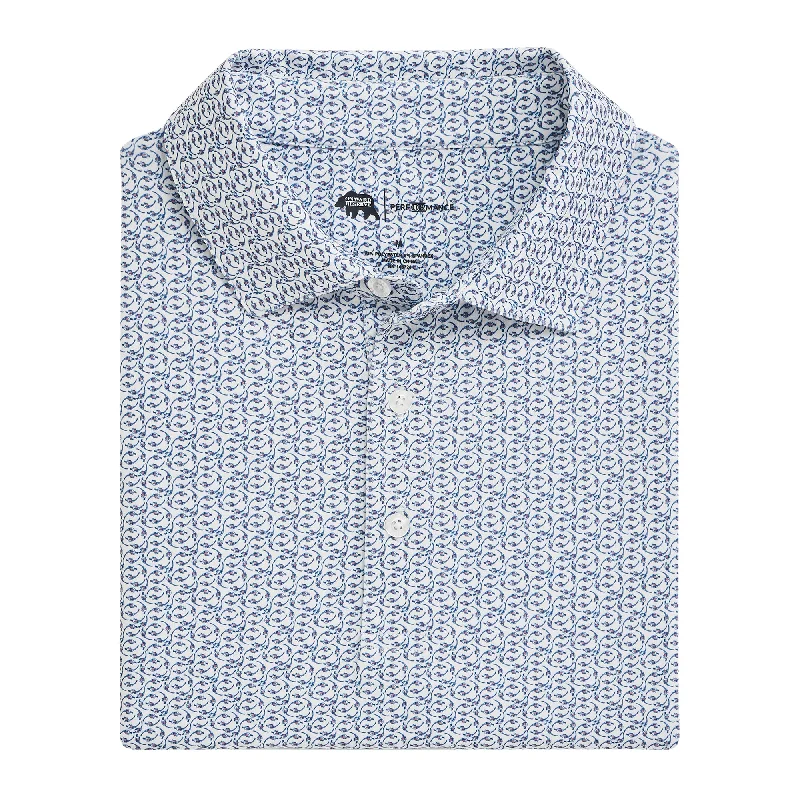Men's formal - style silk blend polo shirts for special occasionsBevy Printed Performance Polo - Antique White Men's formal - style silk blend polo shirts for special occasionsBevy Printed Performance Polo - Antique White