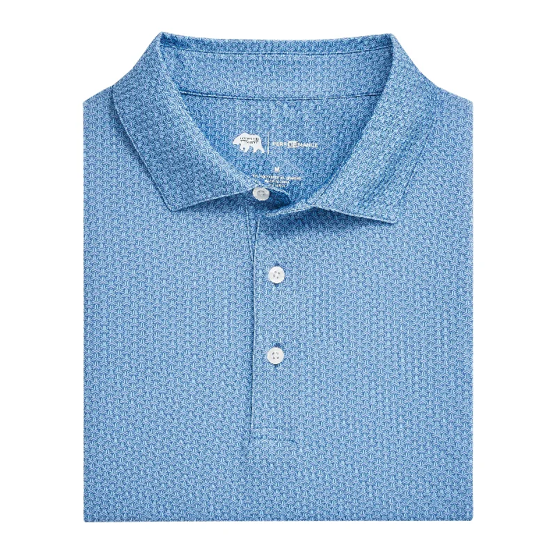 Men's ribbed cuffs and hem polo shirts for a textured lookBonnie Printed Performance Polo - Cosmic Sky