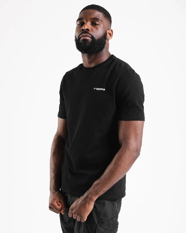 Men's v - neck muscle t - shirts for a body - building aestheticBOXRAW Logo T-Shirt - Black