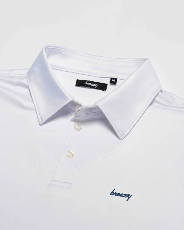 Men's jacquard woven polo shirts with intricate designsThe White Polo