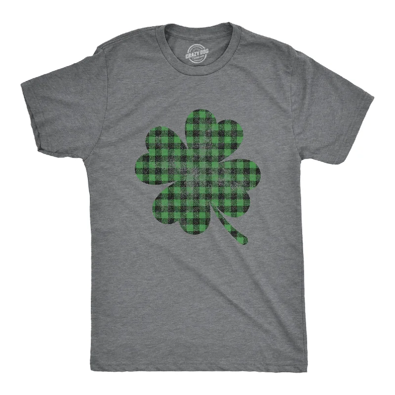 Men's organic cotton crew - neck t - shirts for everyday comfortBuffalo Plaid Shamrock Men's T Shirt