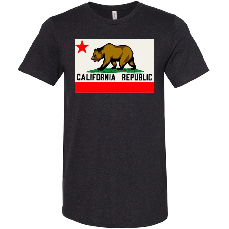 Men's organic cotton crew - neck t - shirts for everyday comfortCalifornia Republic Original Bear Flag Asst Colors Sueded Tee