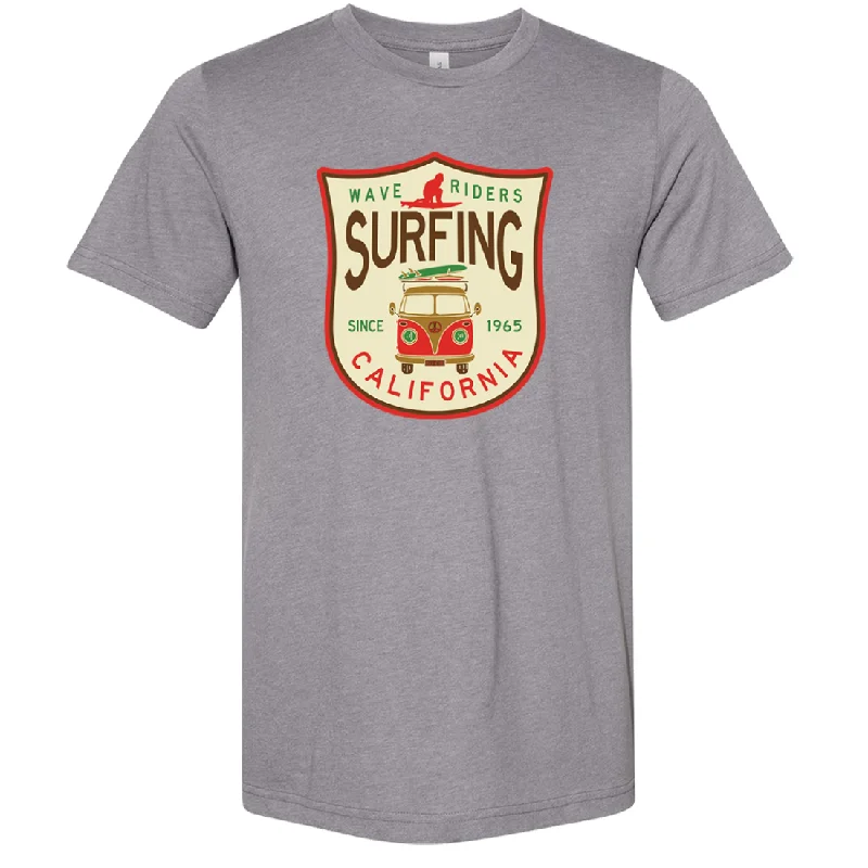 Men's distressed denim - look t - shirts with a rugged appealCalifornia Surfing Van Asst Colors Sueded Tee