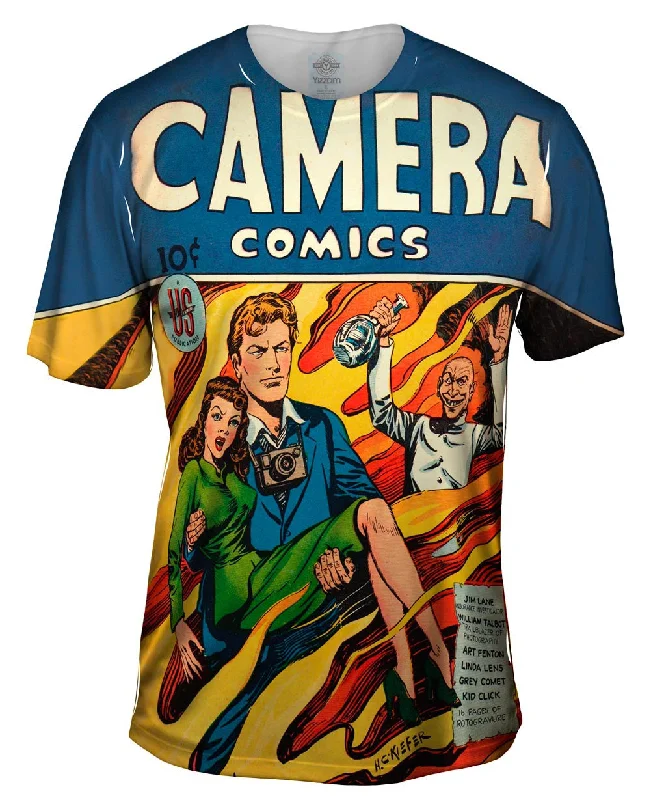 Men's mock - neck t - shirts with a modern and sleek styleCamera Comic Retro