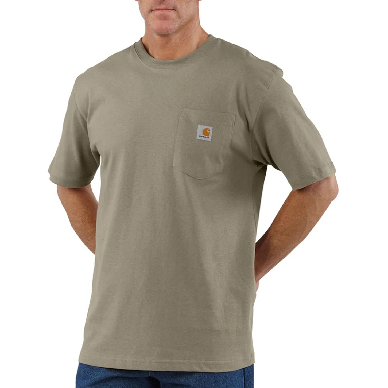 Men's tie - dye t - shirts with a bohemian styleCarhartt Men's Short Sleeve Pocket T-Shirt_Desert