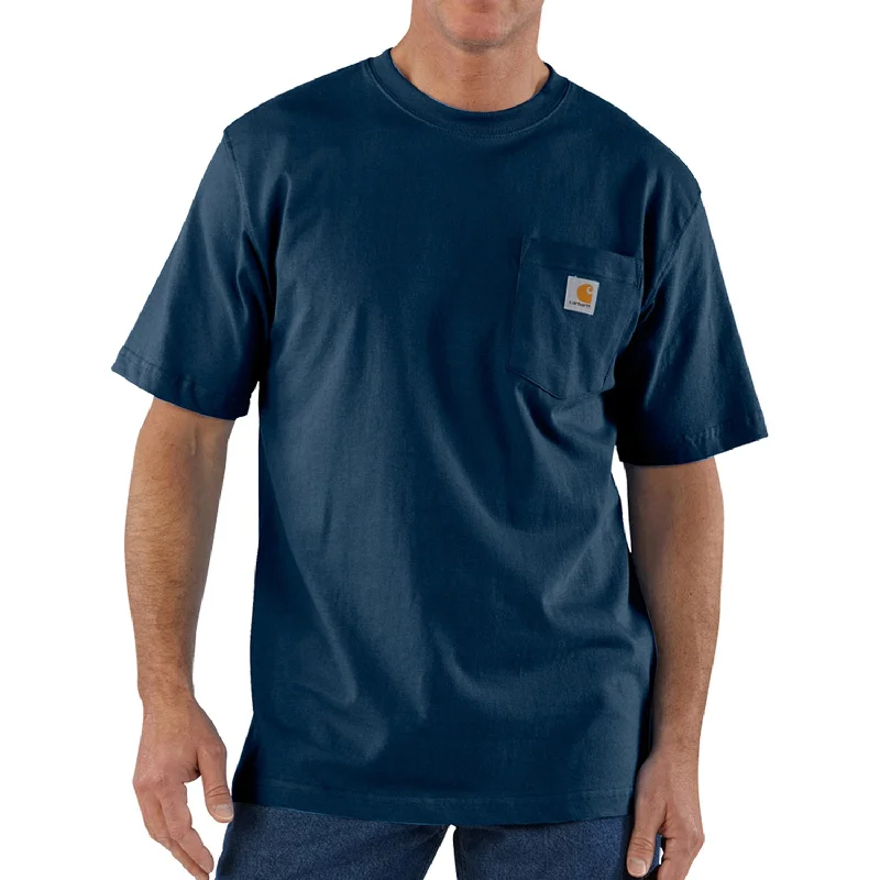 Men's eco - friendly recycled t - shirts for sustainable fashion choicesCarhartt Men's Short Sleeve Pocket T-Shirt_Navy