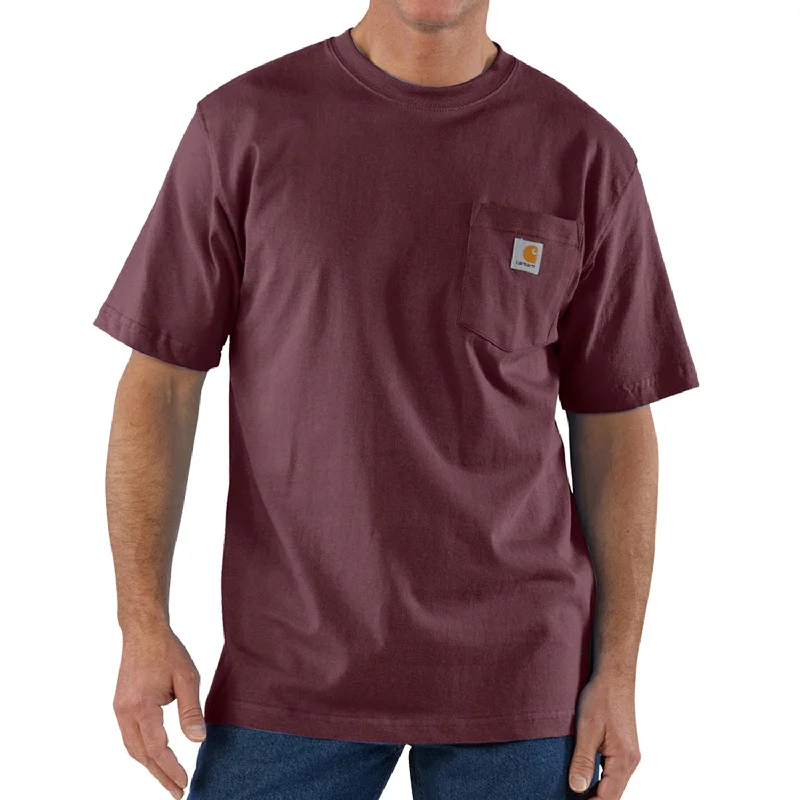 Men's v - neck muscle t - shirts for a body - building aestheticCarhartt Men's Short Sleeve Pocket T-Shirt_Port
