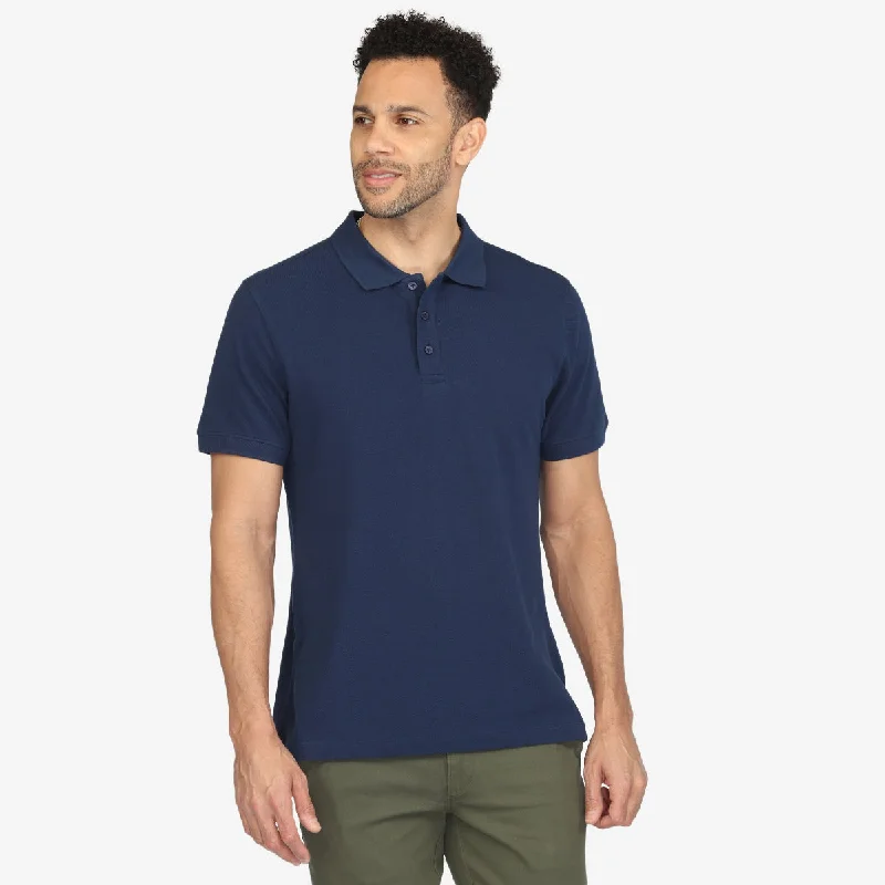 Men's plus size golf polo shirts in moisture wicking fabricMedieval Blue Short Sleeve Polo