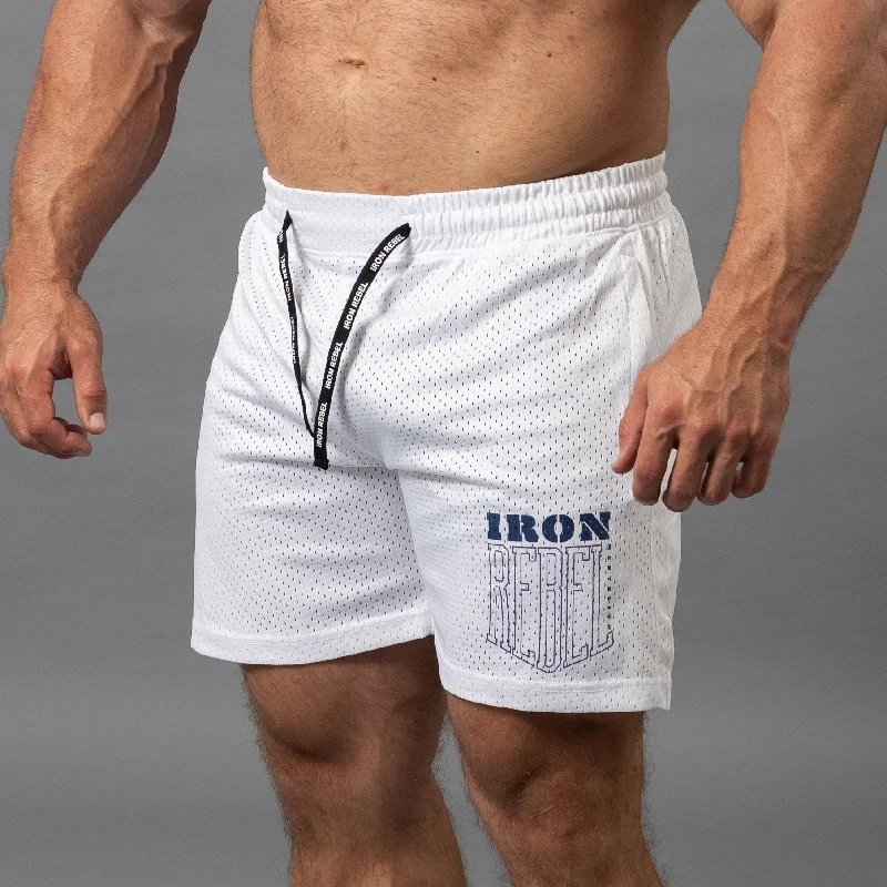 men's tank tops for crossfitCrossbones Mesh Shorts (White)