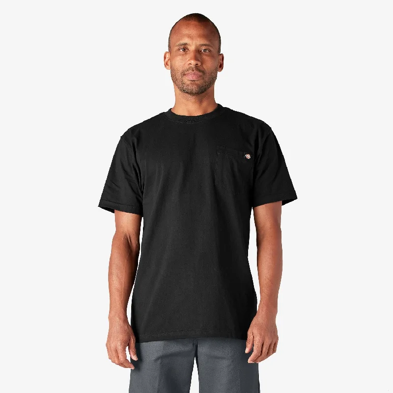 Men's short - sleeve linen t - shirts for summer beach outingsDickies Men's Heavyweight Short Sleeve Pocket T-Shirt_Black
