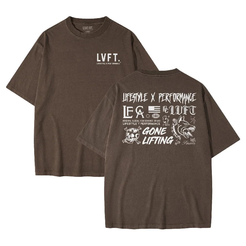 Men's organic cotton crew - neck t - shirts for everyday comfortDoodles Oversized Pump Tee - Brown