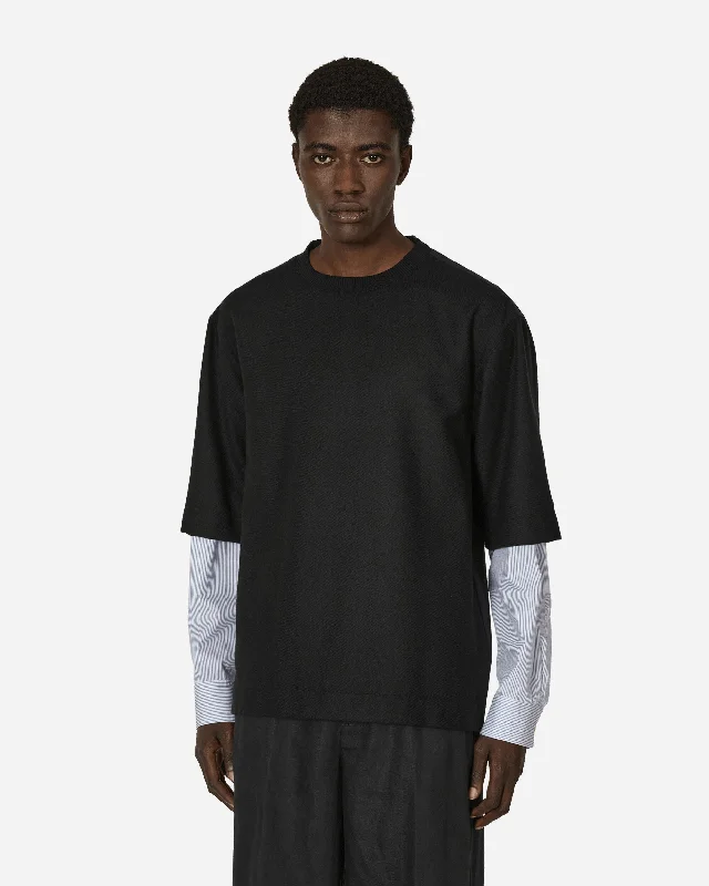 Men's short - sleeve linen t - shirts for summer beach outingsBoxy Cotton T-Shirt Black