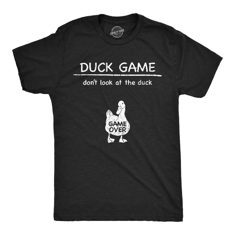 Men's slim - fit graphic t - shirts with vintage rock band printsDuck Game Dont Look At The Duck Men's T Shirt