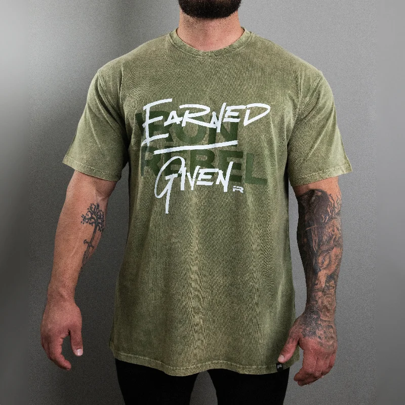 men's oversized tank topsEarned/Given Tee (Army)