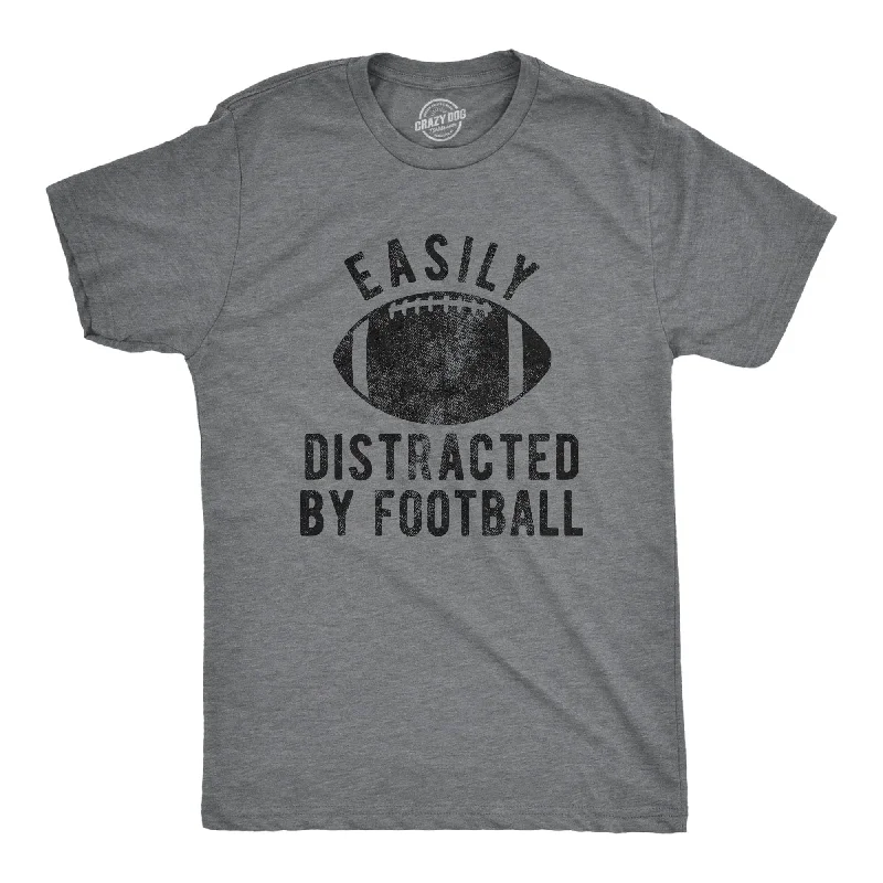 Men's long - sleeve henley t - shirts with button - down placketsEasily Distracted By Football Men's T Shirt