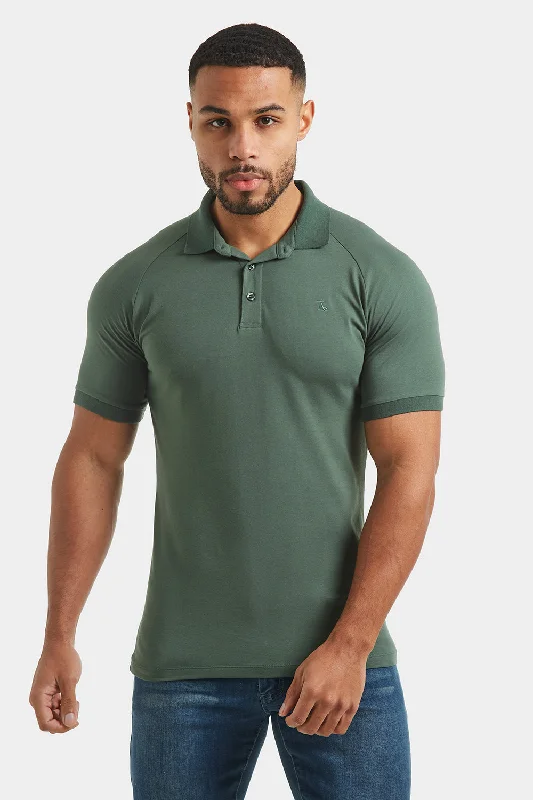 Men's two - tone stripe polo shirts with a preppy styleMuscle Fit Polo Shirt in Dark Khaki